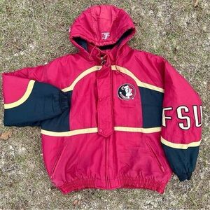FSU Florida State University 90s Logo Athletic Insulated Puffer Jacket Size XL